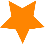 An orange six-pointed star with irregular edges.